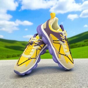 MAZINO MENS" DEGREE" PURPLE/ YELLOW CHUNKY SNEAKER  ATHLEISURE CASUAL SHOES 10.5